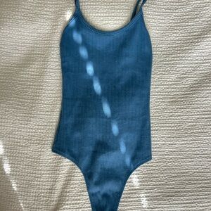 American Eagle Outfitters Teal Ribbed Top